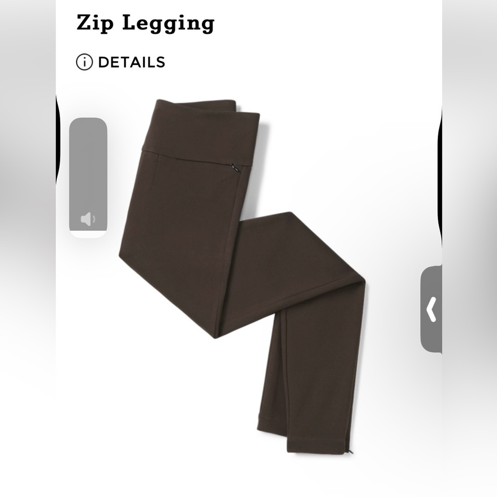CAbi Brown Zipper Leggings | size M